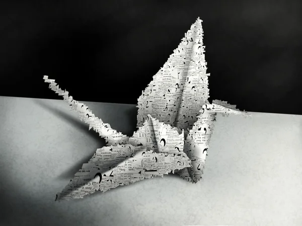Origami zwaan - digitaal schilderen Rechtenvrije Stockafbeeldingen