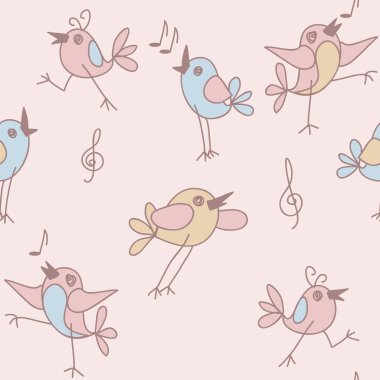 Vector illustration of funny birds clipart