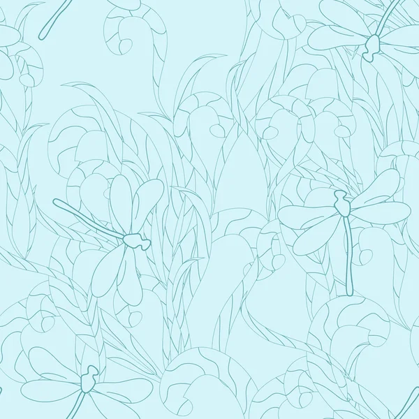 Blue floral wallpaper — Stock Vector