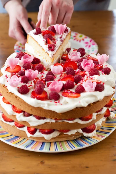 Renkli doğum günü pastası — Stok fotoğraf