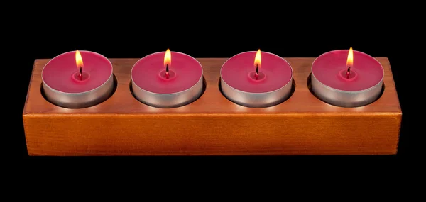 Τέσσερα κεριά καύση — Φωτογραφία Αρχείου
