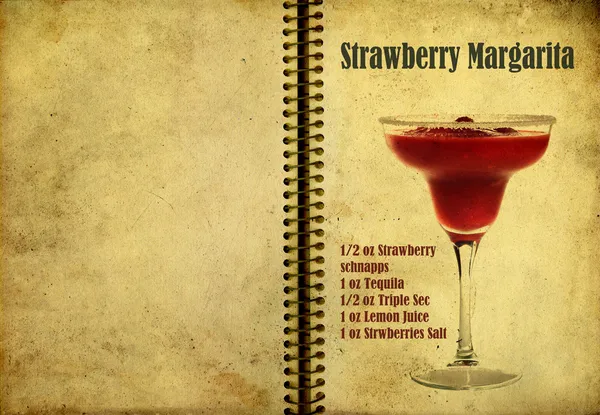 草莓玛格丽塔食谱 — 图库照片