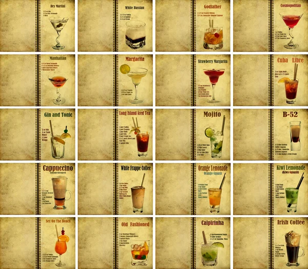 Set di ricette cocktail — Foto Stock