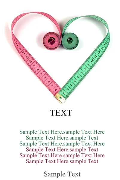 Heart measuring tape — Stock Photo, Image