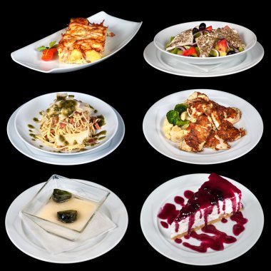 Set of different meals and deserts clipart