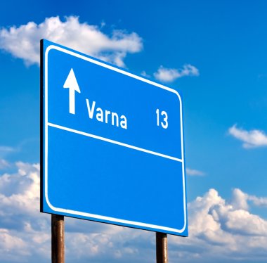 Road sign to Varna clipart