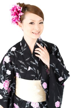 Japanese kimono woman clipart