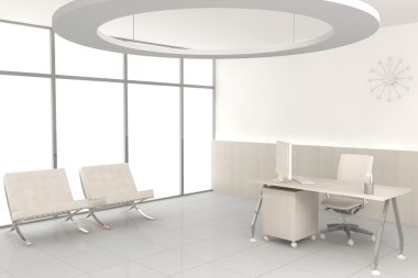 Beyaz modern ofis