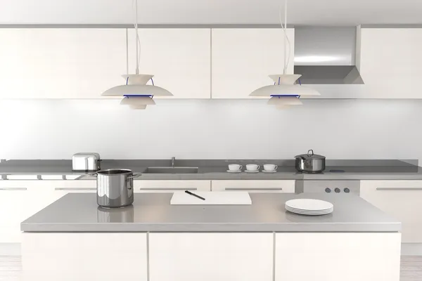 Beyaz modern bir mutfak — Stok fotoğraf