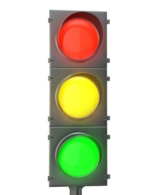trafik ışığı kırmızı, sarı ve yeşil ışıklar ile