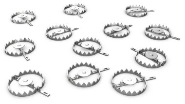A lot of bear traps clipart