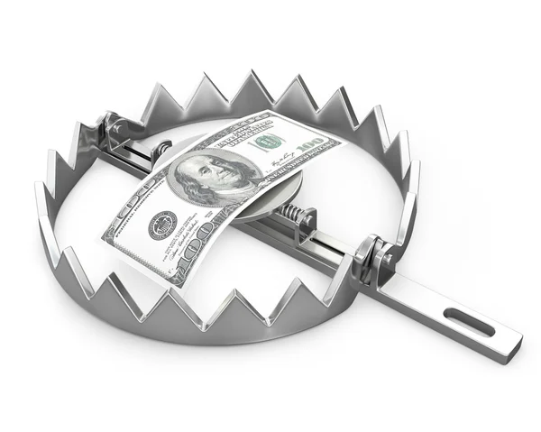 100 dollars in a bear trap — Stock Photo, Image