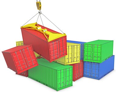 Accident on container trapnsortation clipart