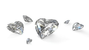 birkaç kalp şeklinde elmas