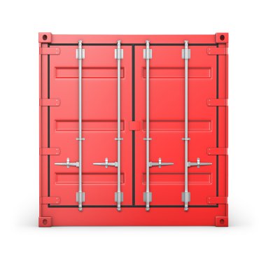 Single red container, front view clipart