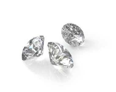 Three round, old european cut diamonds clipart