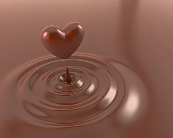 Shiny chocolate heart — Stock Photo, Image