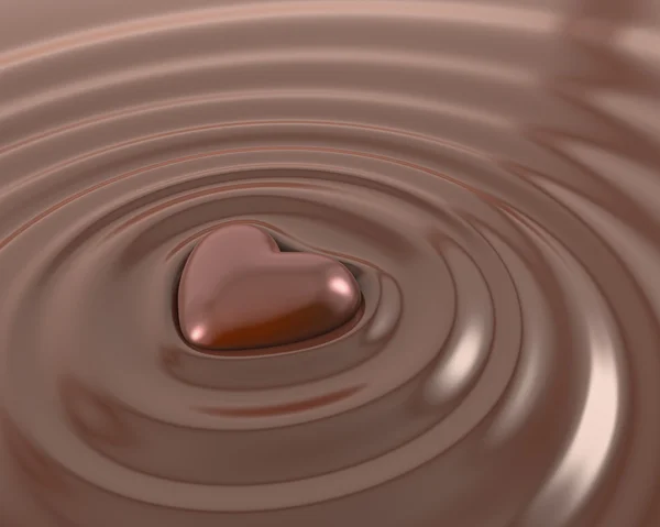Blanka choklad hjärta — Stockfoto