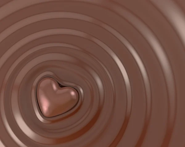 Lesklé čokoládové srdce — Stock fotografie