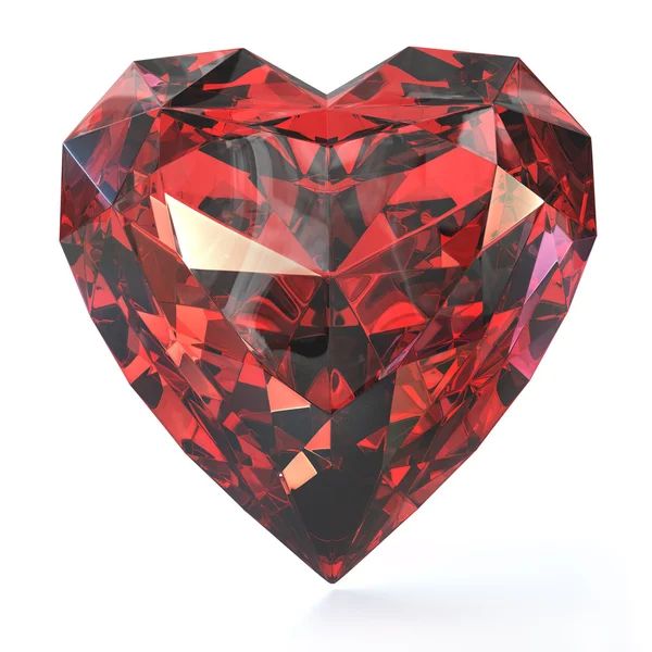 Рубин в форме сердца — стоковое фото