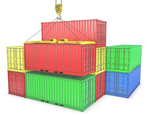 Groep van vrachtcontainers — Stockfoto