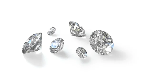 Kilka starych Europejskiej cięcia okrągłych diamentów — Zdjęcie stockowe