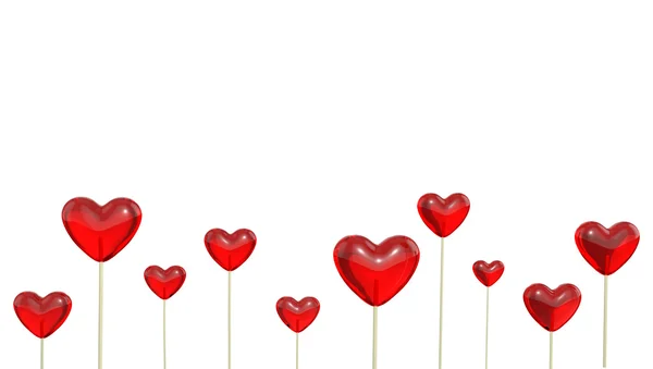 Kalp bir sürü lolipop şeklinde — Stok fotoğraf