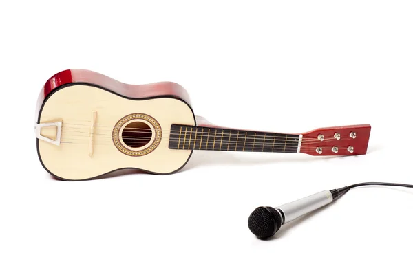Guitarra e microfone — Fotografia de Stock