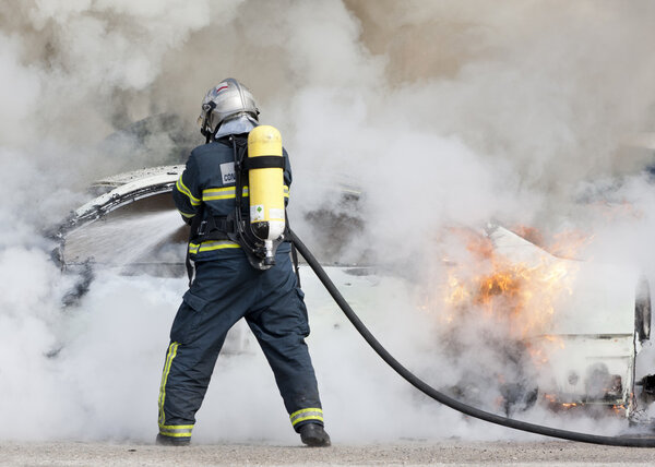 Fireman in fire