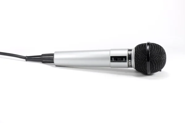 Microfone cinza — Fotografia de Stock