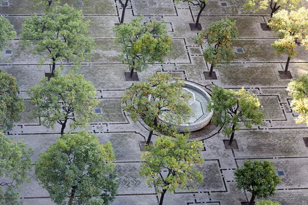 stock image Garden with fountain