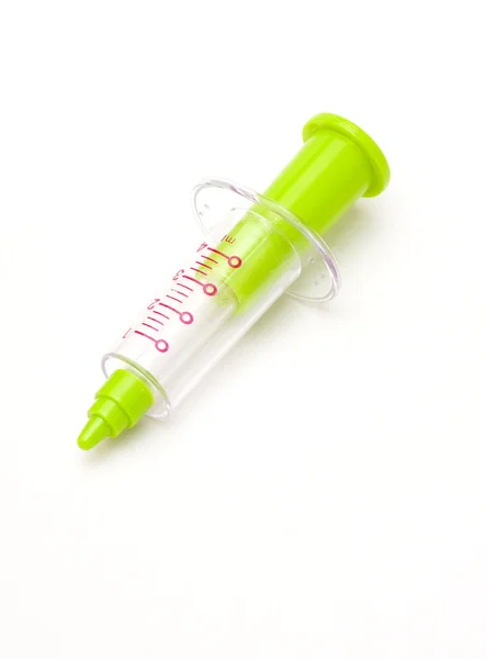 Syringe green — Stock Photo, Image