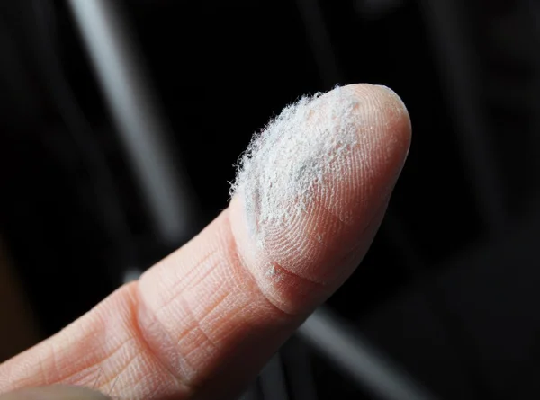 Dust and finger — Stock Photo, Image