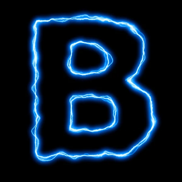 Electric lightning letter or font — Stock Photo, Image