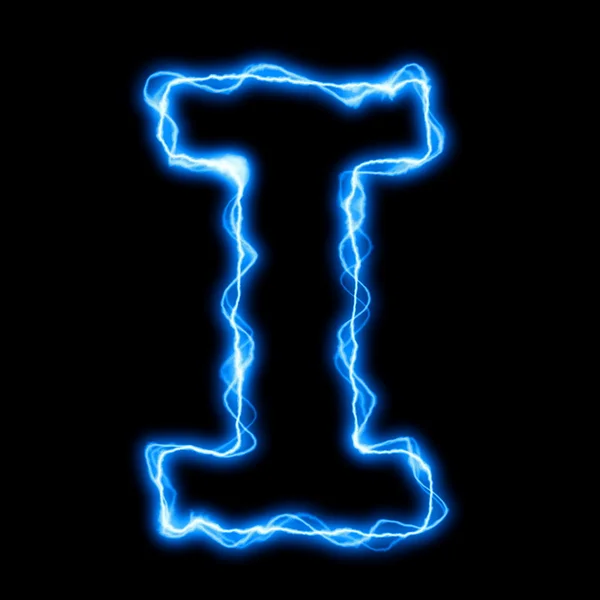 Elektrische bliksem letter of lettertype — Stockfoto
