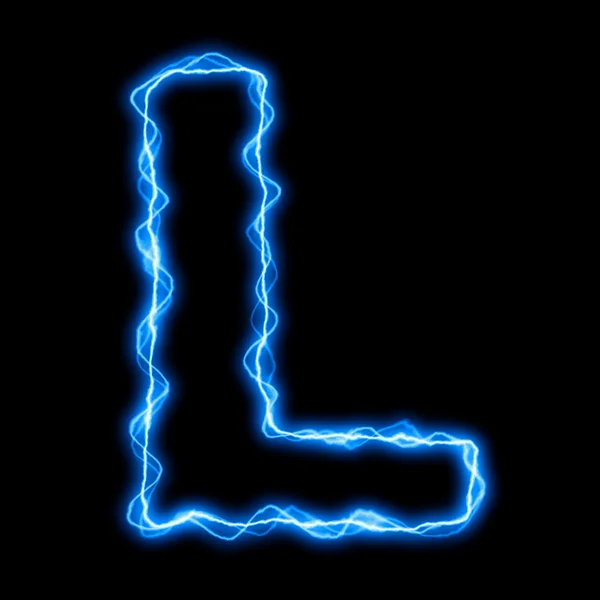 Elektrische bliksem letter of lettertype — Stockfoto