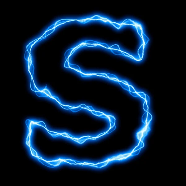 Elektriska lightning brev eller teckensnitt — Stockfoto