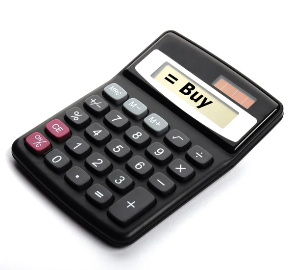 Kup kalkulator Wyświetlono — Zdjęcie stockowe