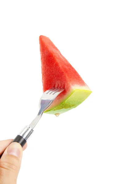 Watermelon and fork — Stock Photo, Image