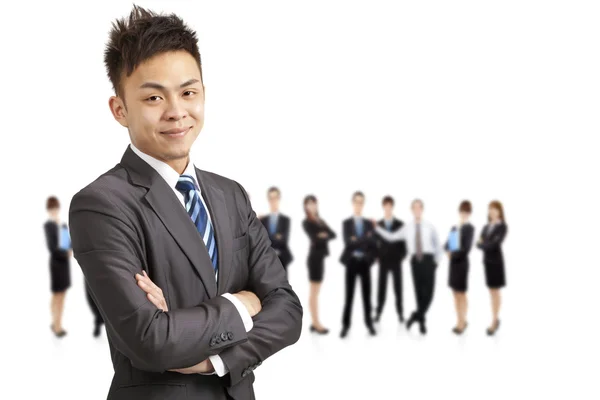 Successful asian young businessman and business team — Stock Photo, Image