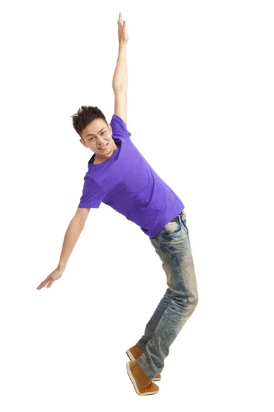 Elegantní mladý muž tančí po celé délce — Stock fotografie