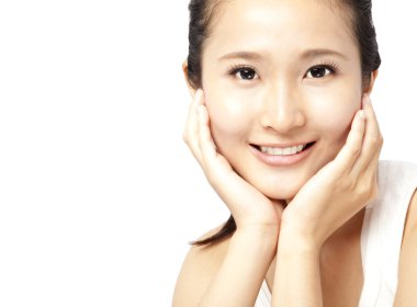 Close up portrait of asian woman's face clipart