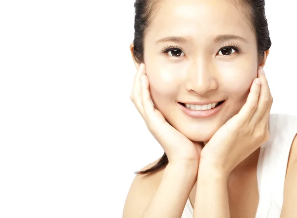 Primer plano retrato de la cara de la mujer asiática — Foto de Stock