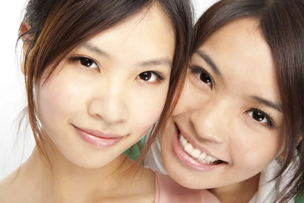 Close up retrato asiático meninas rosto — Fotografia de Stock