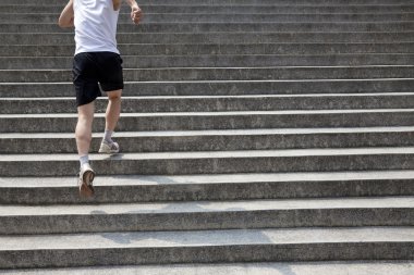 Running man on stairs clipart