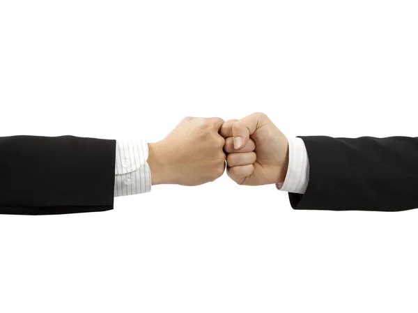 Два кулака руки бизнесмена — стоковое фото