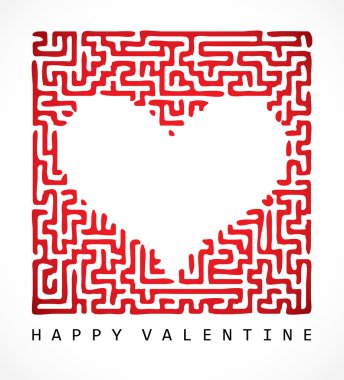 Valentine card- maze heart clipart