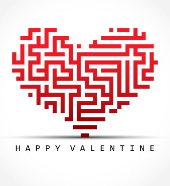 Valentine card- maze heart clipart