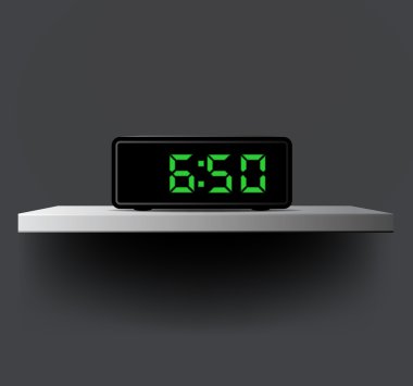 Digital clock:wake up time clipart