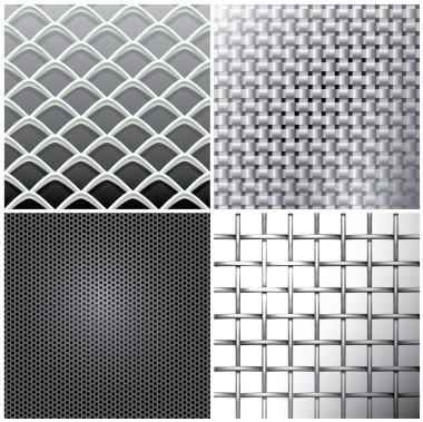 Metallic mesh set clipart